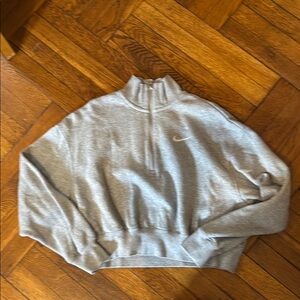 Nike Gray Half-Zip Crop Sweatshirt